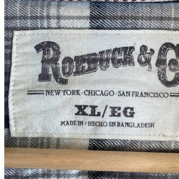 ROEBUCK & CO PLAID MEN'S FLANNEL SHIRT SIZE XL - Picture 6 of 8